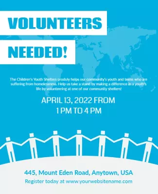 Community Volunteer Recruitment Event Flyer Template