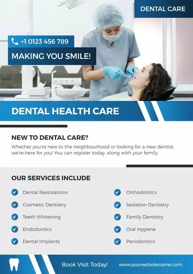 Comprehensive Dental Health Care Services Flyer Template