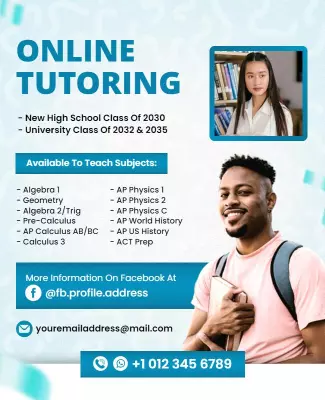 Comprehensive Online Tutoring Services Flyer Template