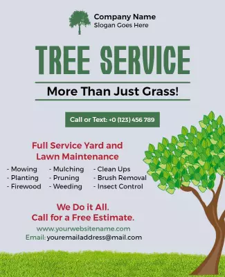 Comprehensive Tree Yard Maintenance Service Flyer Template