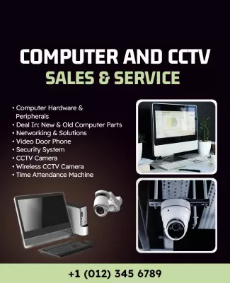 Computer and Cctv Sales Service Flyer Template