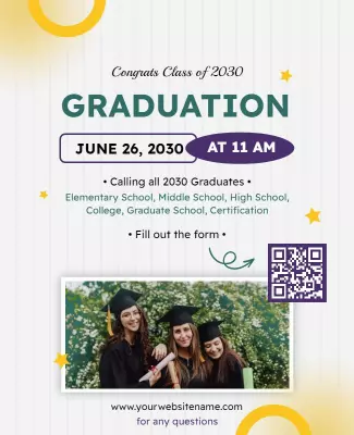 Congratulations Graduation Ceremony Invitation Flyer Template