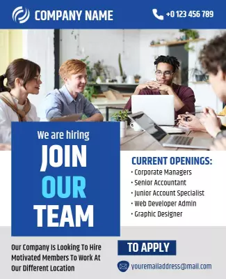 Corporate Job Openings Recruitment Flyer Template