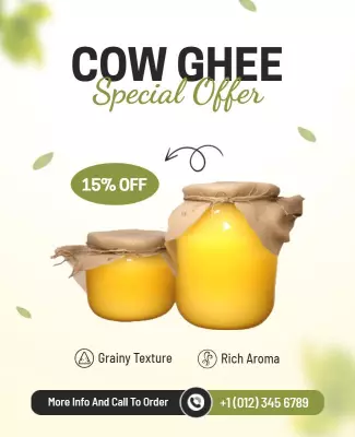 Cow Ghee Special Offer Promotion Flyer Template