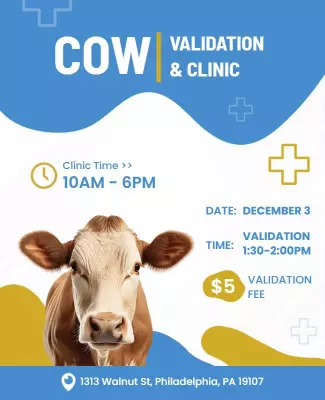 Cow Health Validation Clinic Flyer Template