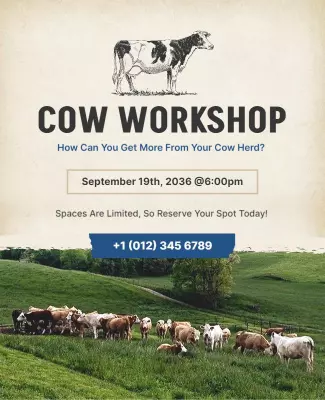 Cow Herd Management Workshop Flyer Template