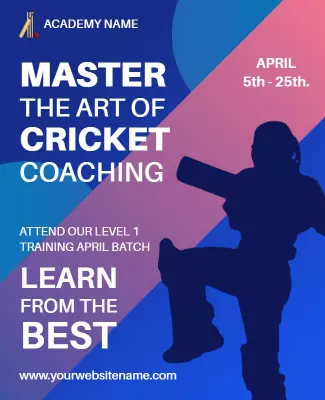 Cricket Coaching Training Program Flyer Template