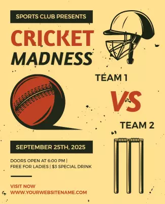 Cricket Madness Flyer Template