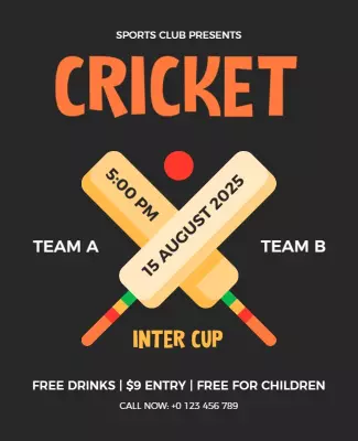 Cricket Sport Club Flyer Template