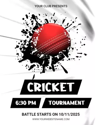 Cricket Tournament Flyer Design Template