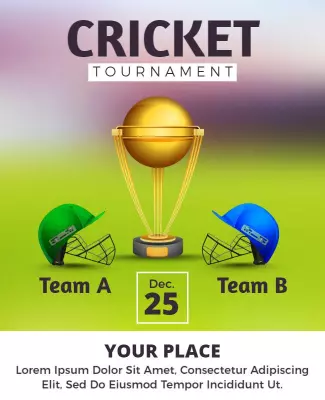 Cricket Tournament Flyer Template