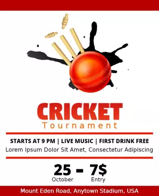 Cricket Tournament Flyer Template