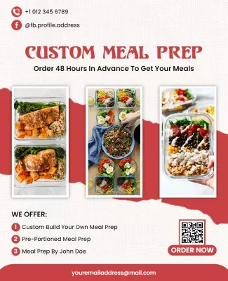 Custom Meal Prep Service Promotional Flyer Template