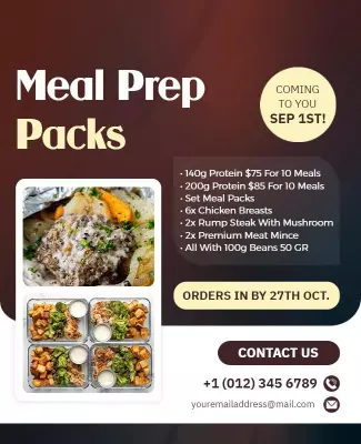 Customizable Meal Prep Package Flyer Template