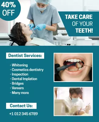 Dental Care Service Promotion Flyer Template