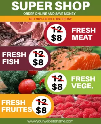 Discounted Fresh Food Offer Flyer Template