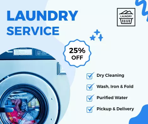 Discounted Laundry Service Promotion Facebook Flyer Template