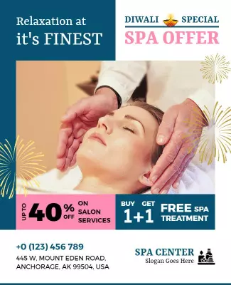 Diwali Special Spa Relaxation Offer Flyer Template