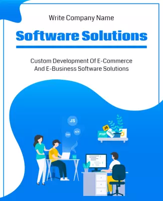 E Commerce and Business Software Solutions Flyer Template