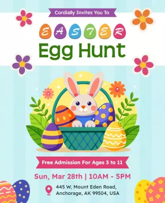 Easter Egg Hunt Community Event Flyer Template