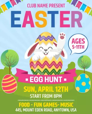 Easter Egg Hunt Family Event Flyer Template