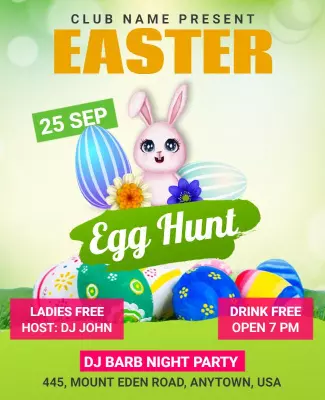 Easter Egg Hunt Party Flyer Template