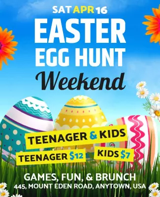 Easter Egg Hunt Weekend Event Flyer Template