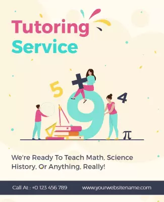 Educational Tutoring Service Promotional Flyer Template