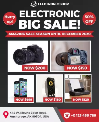 Electronics Store Holiday Sale Flyer Template