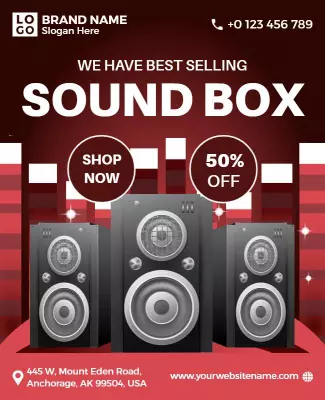 Electronics Store Sound Box Promotion Flyer Template