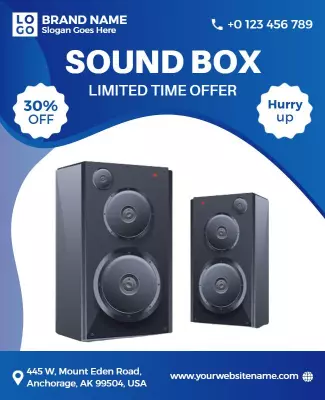 Electronics Store Speaker Promotion Flyer Template