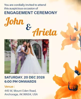 Elegant Engagement Ceremony Invitation Flyer Template