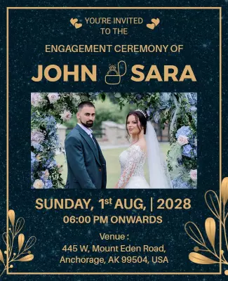 Elegant Engagement Ceremony Invitation Flyer Template