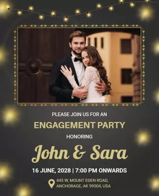 Elegant Engagement Party Invitation Flyer Template