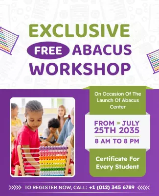 Exclusive Abacus Workshop Event Flyer Template