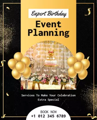 Expert Birthday Event Planning Flyer Template