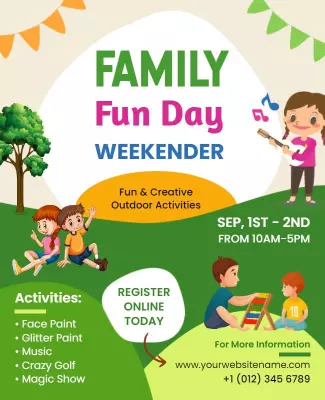 Family Outdoor Fun Day Event Flyer Template