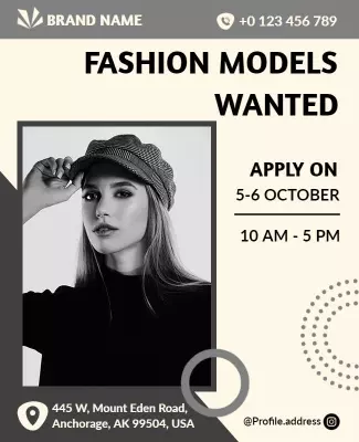 Fashion Models Recruitment Event Flyer Template