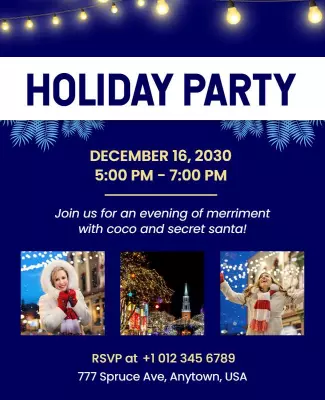 Festive Holiday Party Celebration Flyer Template