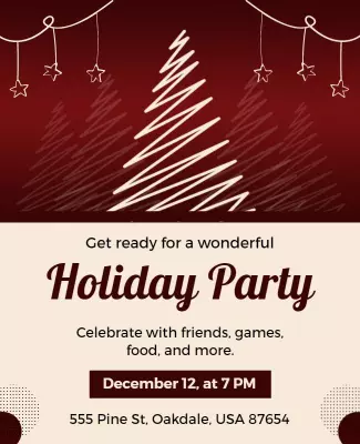 Festive Holiday Party Celebration Flyer Template