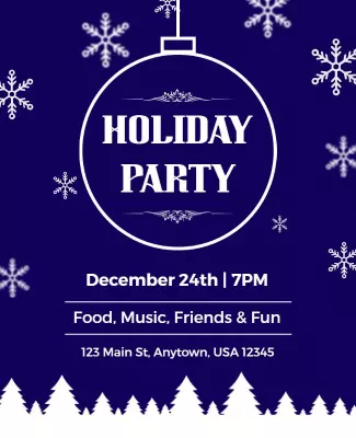 Festive Holiday Party Celebration Flyer Template