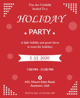 Festive Holiday Party Celebration Flyer Template