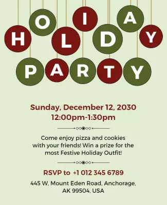 Festive Holiday Party Celebration Flyer Template