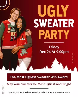 Festive Ugly Sweater Party Event Flyer Template