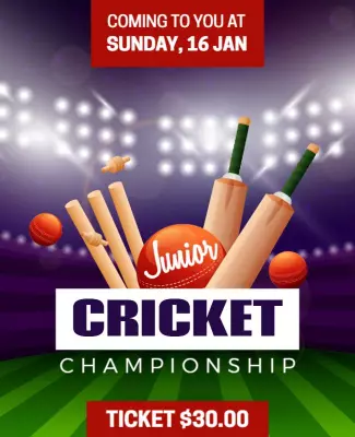 Flyer for Cricket Tournament Template