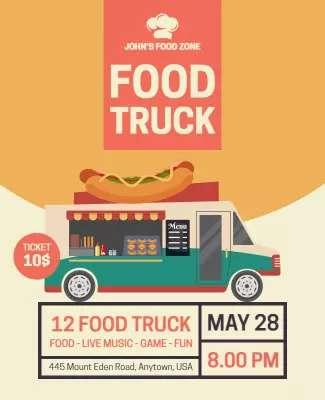 Food Truck Festival Event Flyer Template