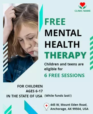 Free Mental Health Therapy Sessions Flyer Template