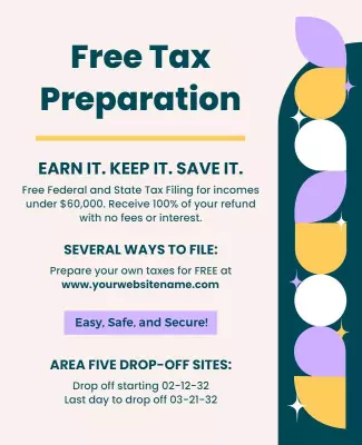 Free Tax Preparation Services Announcement Flyer Template