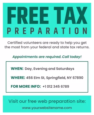 Free Tax Preparation Services Flyer Template