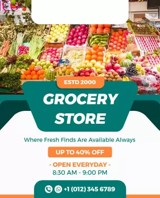 Fresh Produce Grocery Store Flyer Template